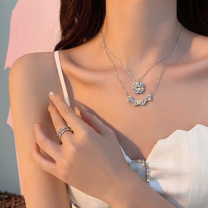 Four-leaf clover necklace for women