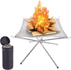 Portable Fire Pit | Foldable Stainless Steel Design | Lightweight Outdoor Camping Stove