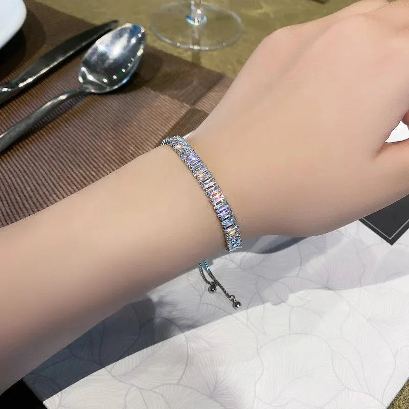 Baguette Crystal Adjustable Tennis Bracelets
