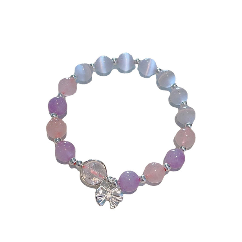 Imitation Cat's Eye Crystal Butterfly Bracelet