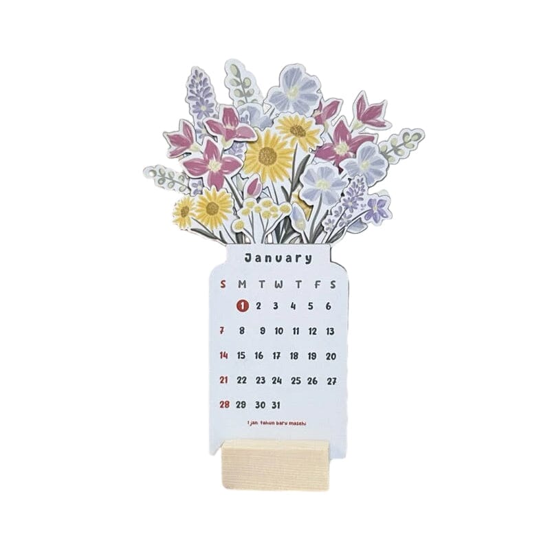 2024 Desk Calendar with Wooden Frame