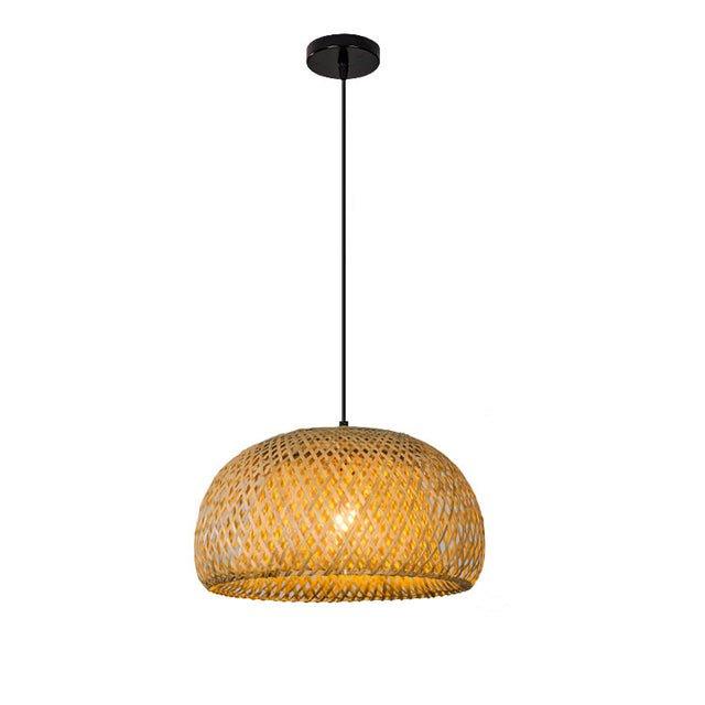 Hanging ceiling lamp made of bamboo C │ Handmade lighting from wood and rattan for interior decoration