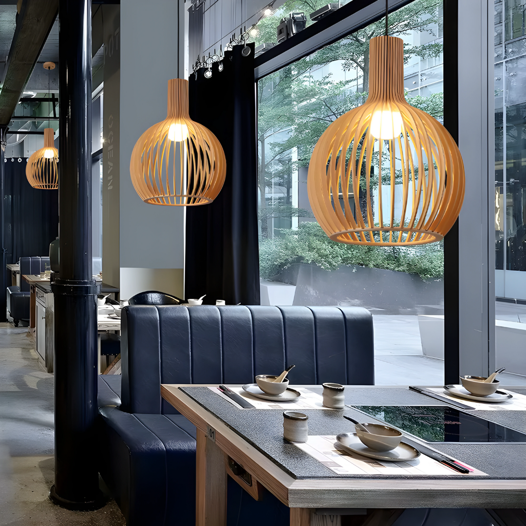Stylish bamboo chandelier for modern interiors