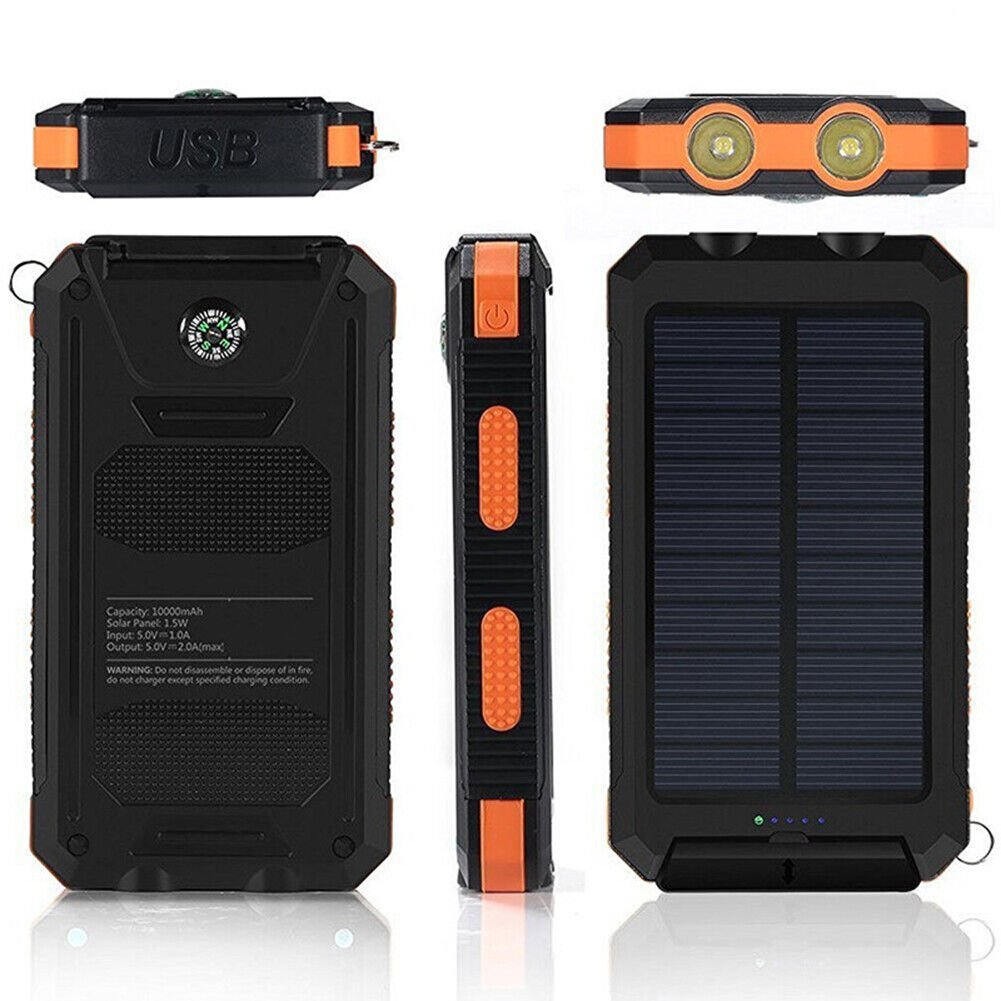 Waterproof Shockproof Solar Battery 10,000 mAh | Solar Rechargeable