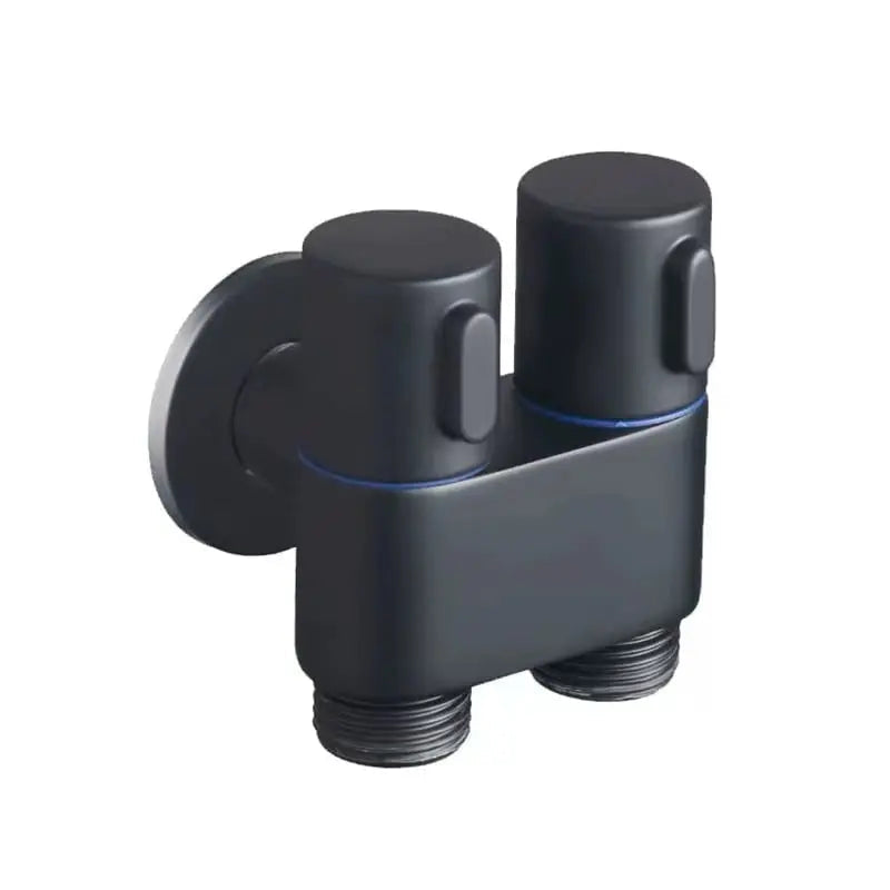 Double control valve made of brass – Water supply with matte black finish
