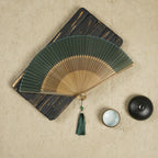 Hand fan made of bamboo silk