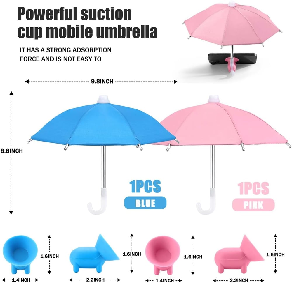Phone umbrella suction cup stand for sun