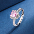 Diamond Love Peach Heart Ring