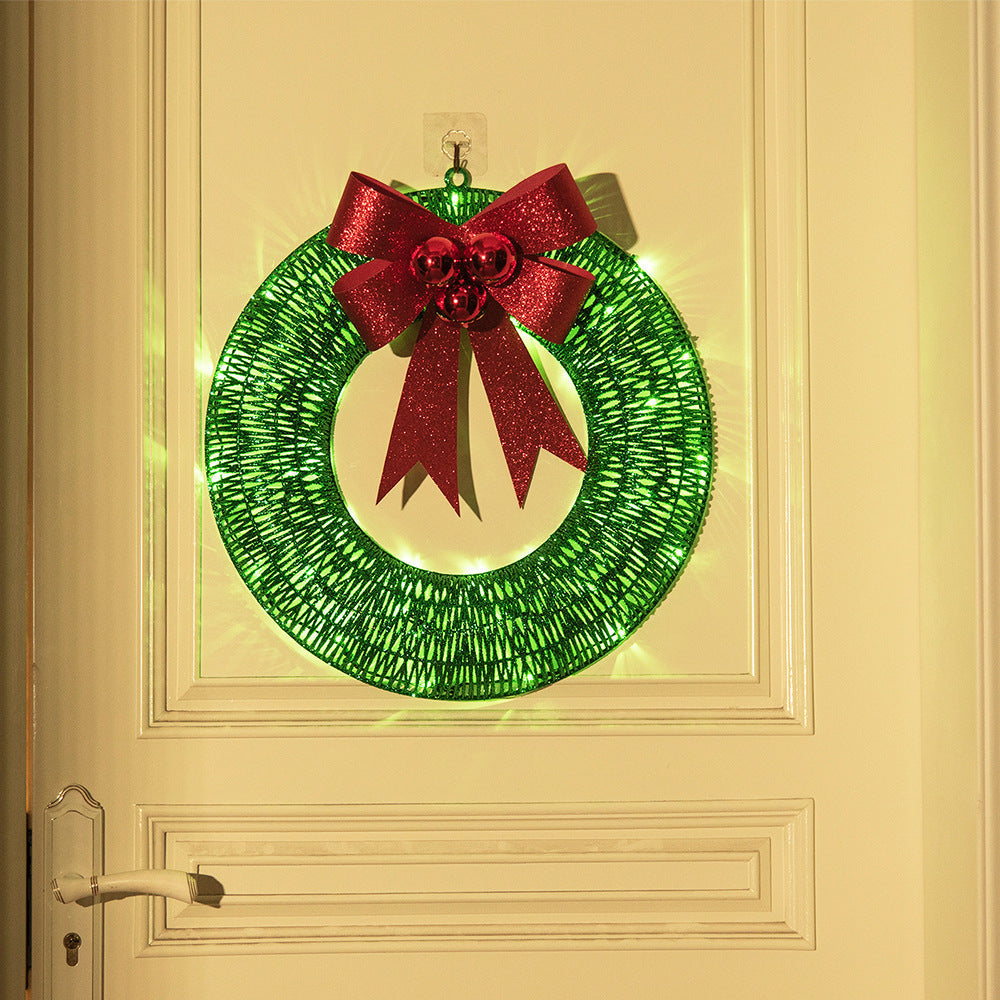 Illuminated Christmas Wreath, 19.7-Inch Handmade Design with 140 LED Lights