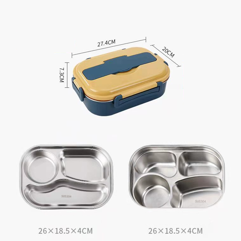 Inner compartment lunch box made of stainless steel