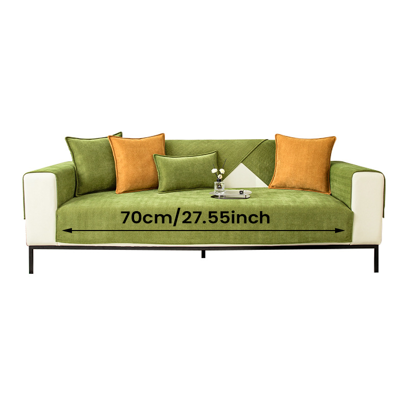 Wavy Check Chenille Fabric Furniture Protector Sofa Cover