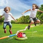 3-in-1 activity set for children with rope skipping, ring toss and pedal rocket