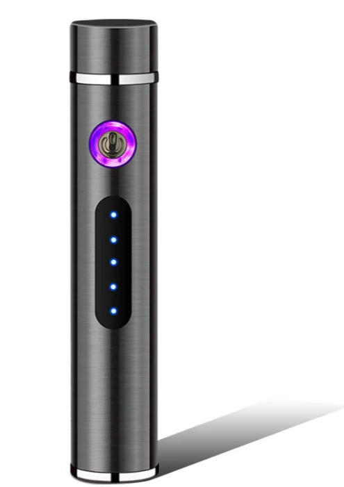 Voltrino Cylinder USB lighter | Double arc technology | Rechargeable & windproof | Noble metal casing for men
