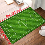Football Field Pattern Carpet - non-slip washable lounge mats for living room, bedroom, garden or gaming room