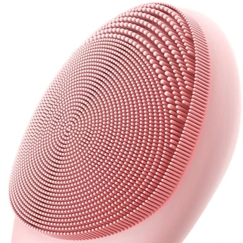 Electric facial cleanser with LED light & 42 °C heat technology | Silicone skincare device with sound vibration