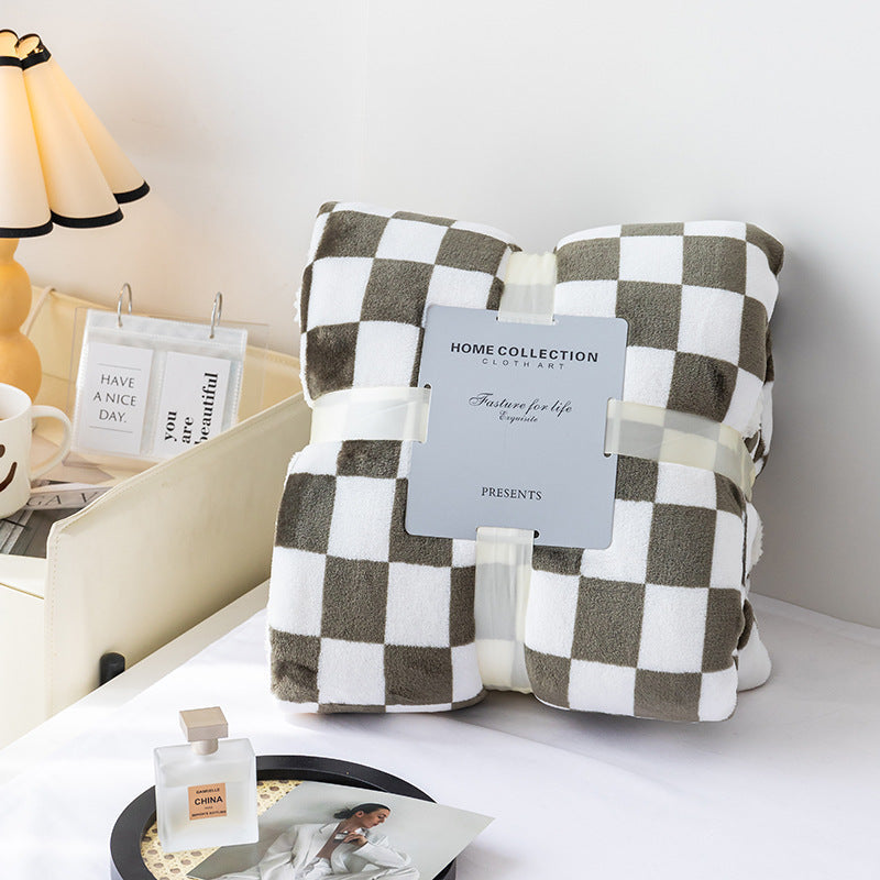 Stylish blanket in checkered pattern for your home