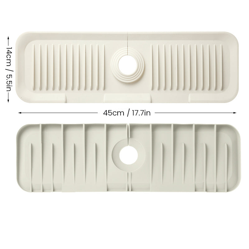 Silicone sink faucet splash guard mat