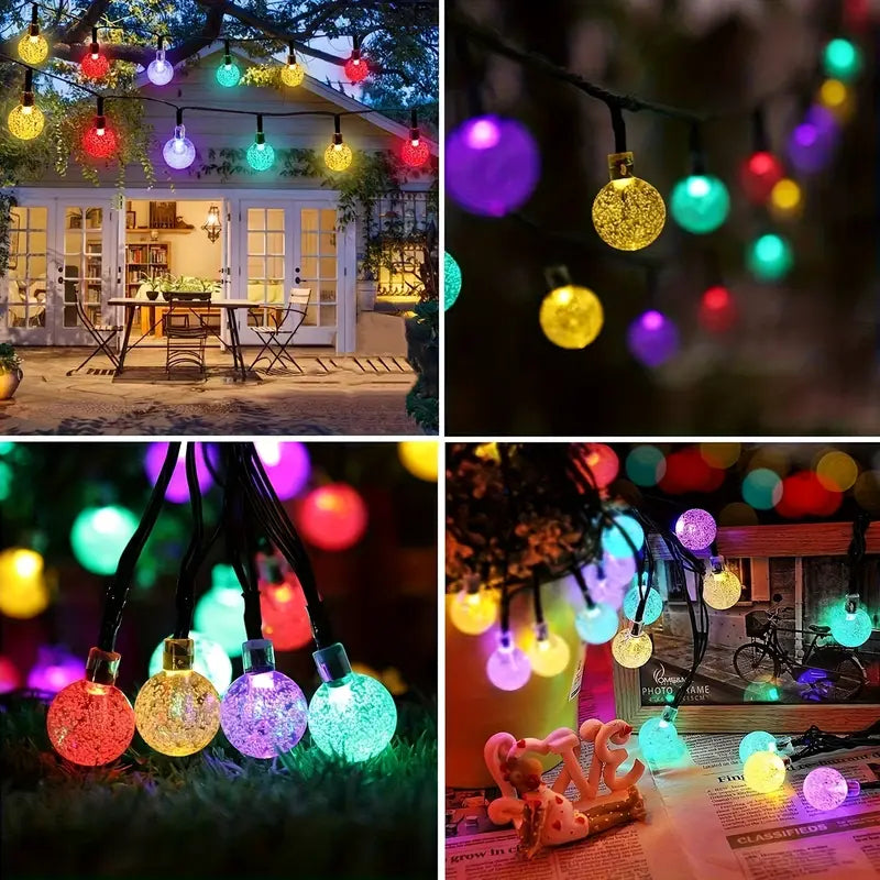 Solar flower light chain for the garden