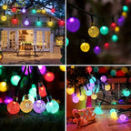 Solar flower light chain for the garden