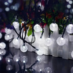 Solar flower light chain for the garden