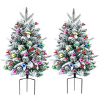 Christmas urn decoration with LED lights | Realistic pine branches & berries | Indoor and outdoor