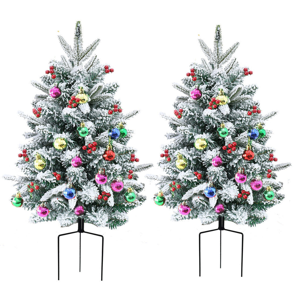 Christmas Urn Filler with LED Lights | 18" Realistic Pine Arrangement | Indoor/Outdoor Decor