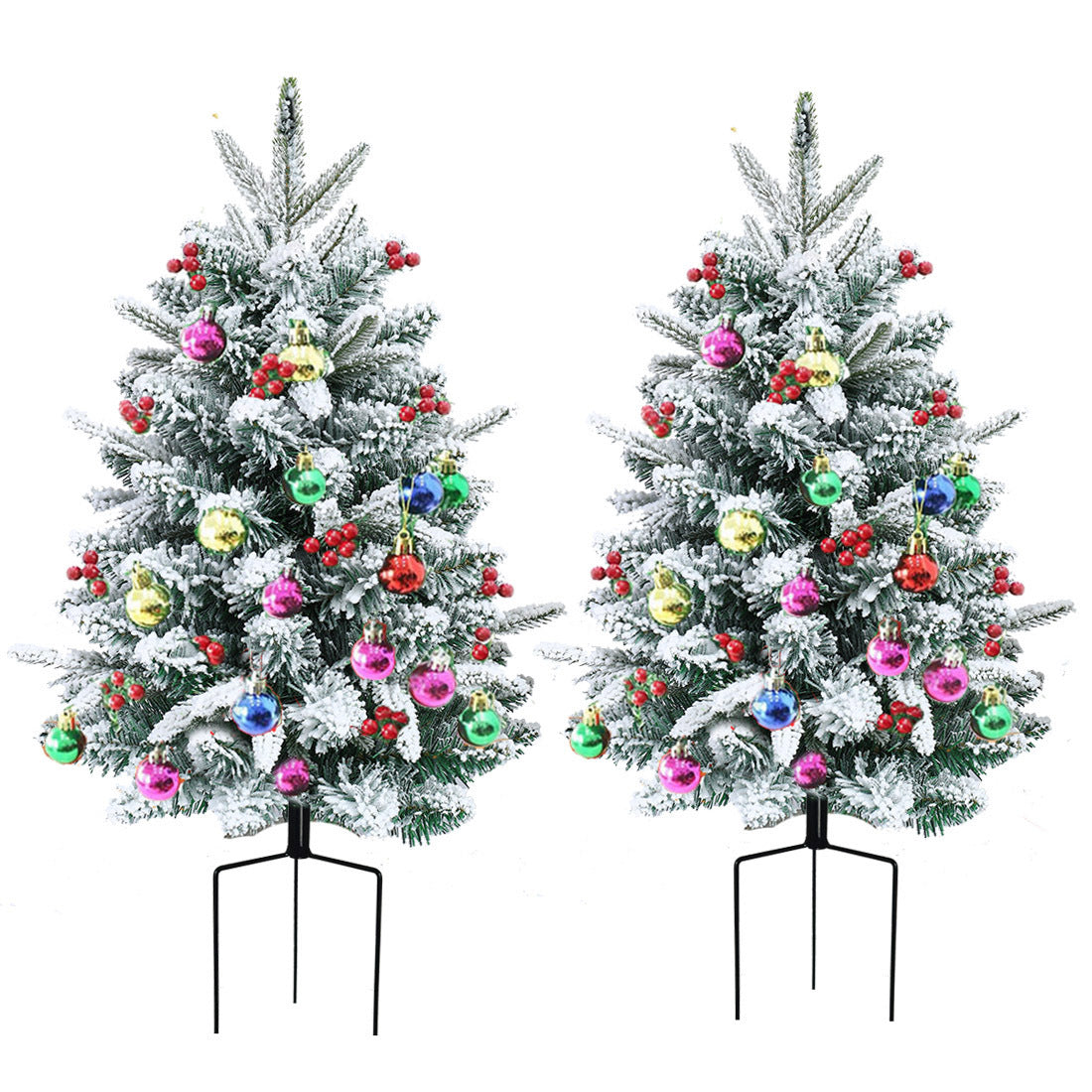 Christmas Urn Filler with LED Lights | 18" Realistic Pine Arrangement | Indoor/Outdoor Decor