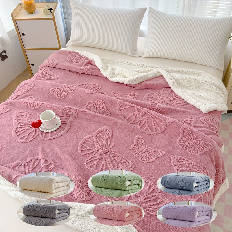 Cozy Luxe – Soft Fleece Blanket with Butterfly Design