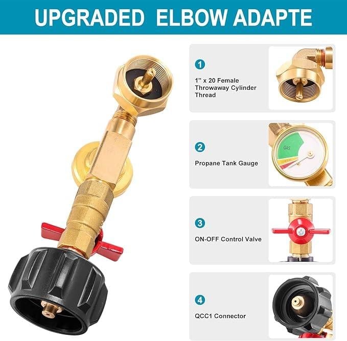 Top-Rated Propane Refill Elbow Adapter with Tank Gauge