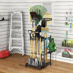 Heavy-Duty Black Metal Garden Rack – Durable Outdoor Tool & Hose Storage Organiser