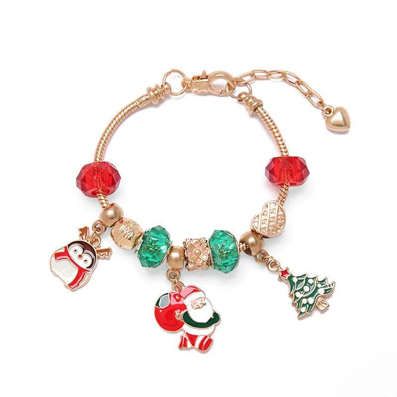 Christmas Stockings Diy Children's David's Deer Snowman Pendant Bracelet Suit