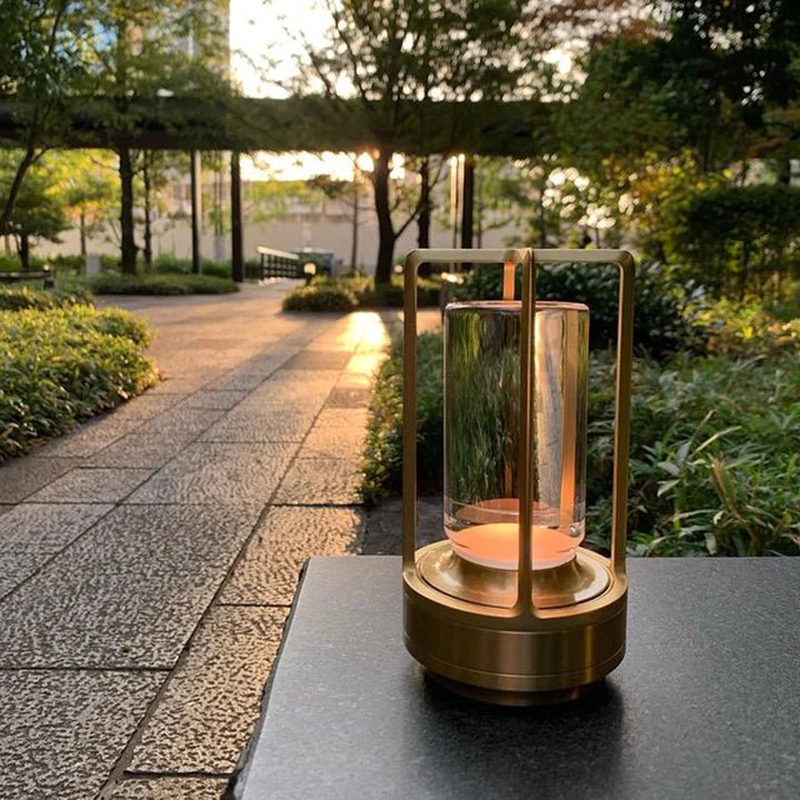 Wireless Lantern Lamp with Crystal Shade