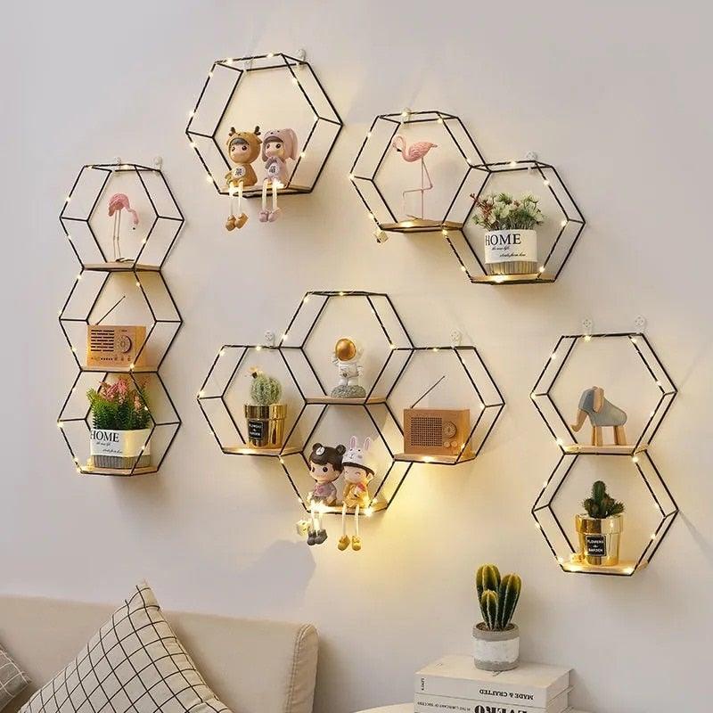 Unique hexagonal wall pot holder vacation