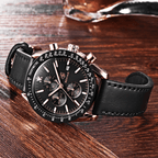 Men’s Waterproof Quartz Watch with Leather Strap