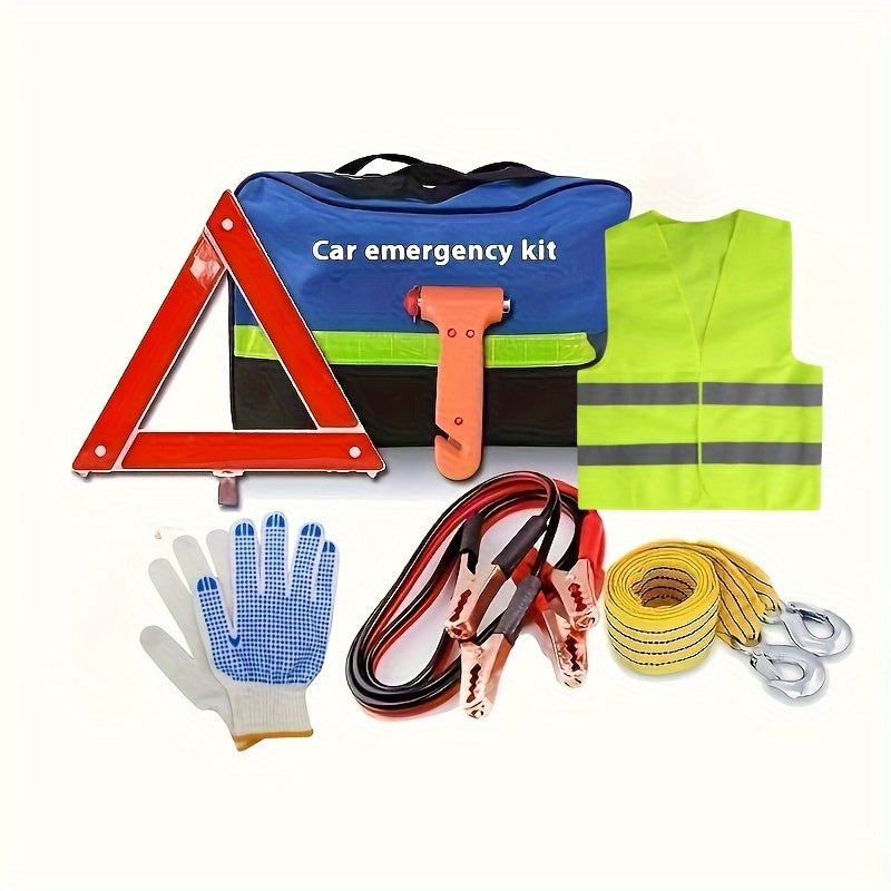 Car Emergency Kit – Complete Safety Set with Warning Triangle, Jump Cables, and Safety Vest