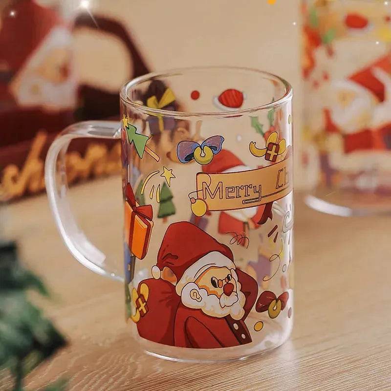 2025 Christmas Gift High Beauty Creative Cup Christmas Snowman Glass Cup High Temperature Resistant