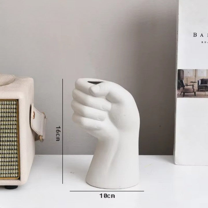 Artistic Hand Gesture Ceramic Tabletop Flower Vase