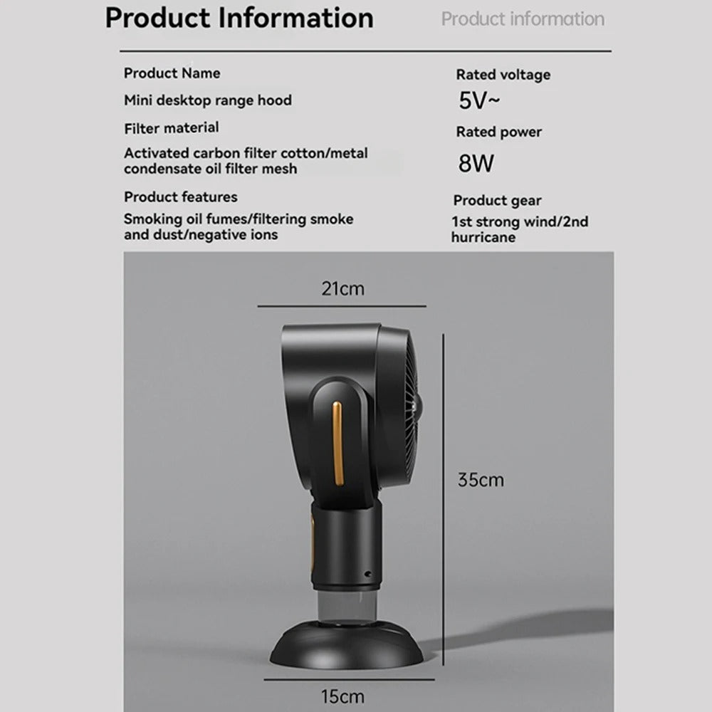 SmokeAway Venti – Portable Air Purifier Fan with Ion Technology and USB Charger