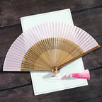 Hand fan made of bamboo silk