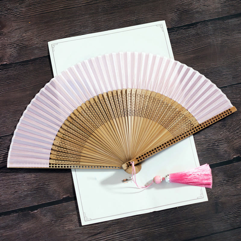 Hand fan made of bamboo silk
