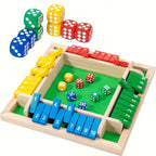 Shut The Box game, wooden board dice games