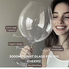 Huge 106 Oz Wine Glass and Beer Mug Combo - 3000ML Extra Large Crystal Glass for Parties, Weddings, and Celebrations