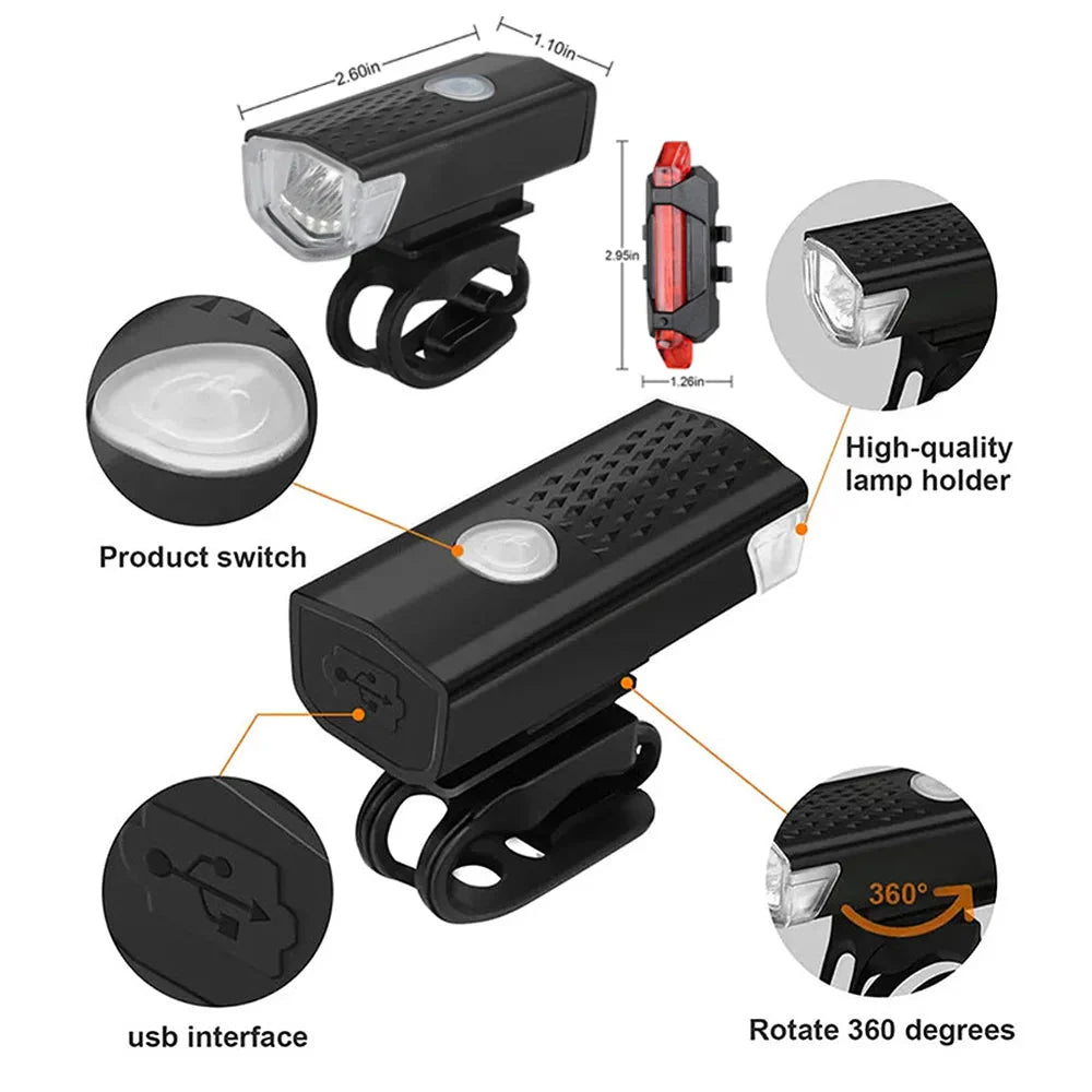 BikeBeam – Rechargeable USB bike light with rear light for safe night rides