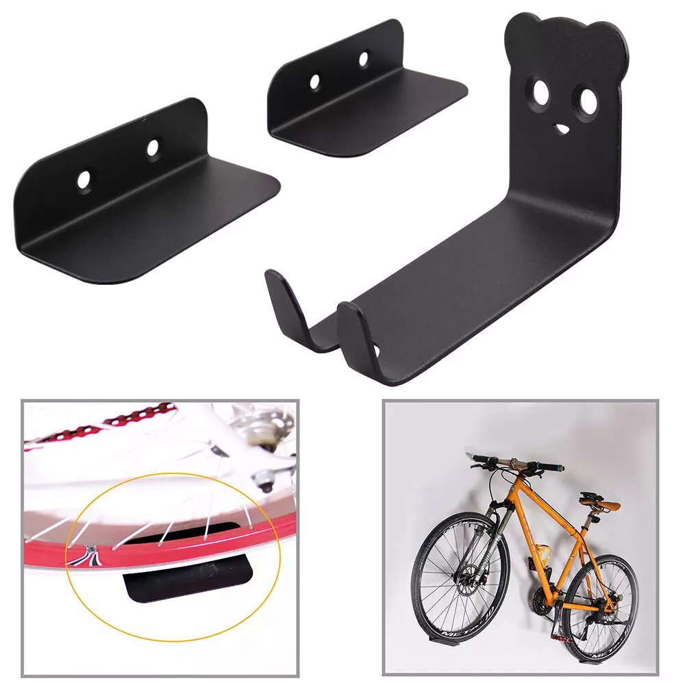 Steel Bicycle Wall Mount with Horizontal, Space-Saving Storage