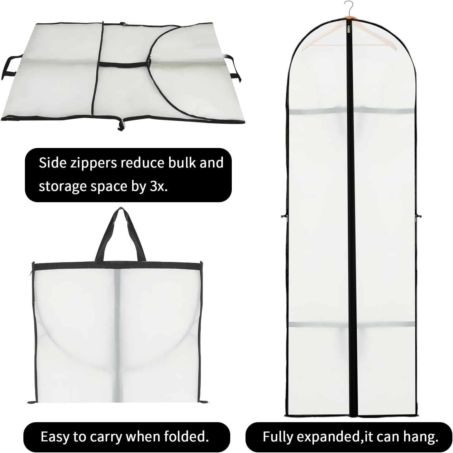 Long Garment Storage Cover – 180cm Dress Bag with Zipper & Window (Buy 1, Get 1 FREE)