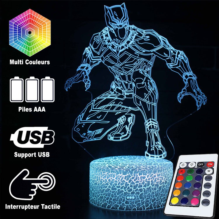 3D Lamp Marvel Black Panther Stealth