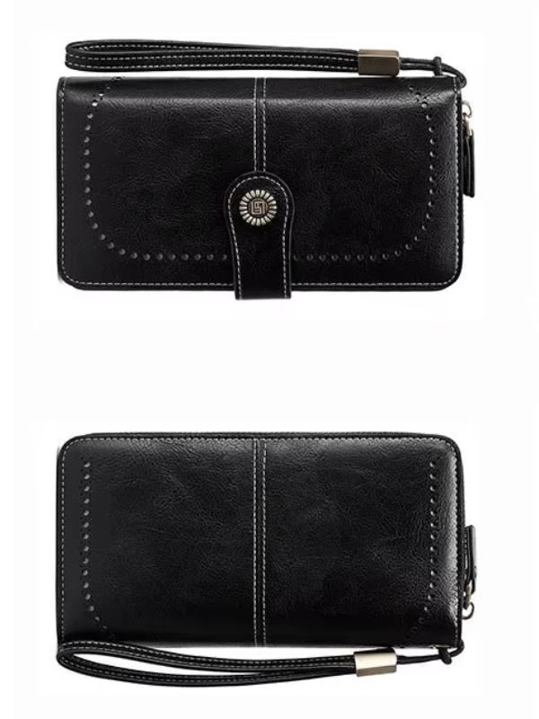 Stylish Leather Wallet with Wristband