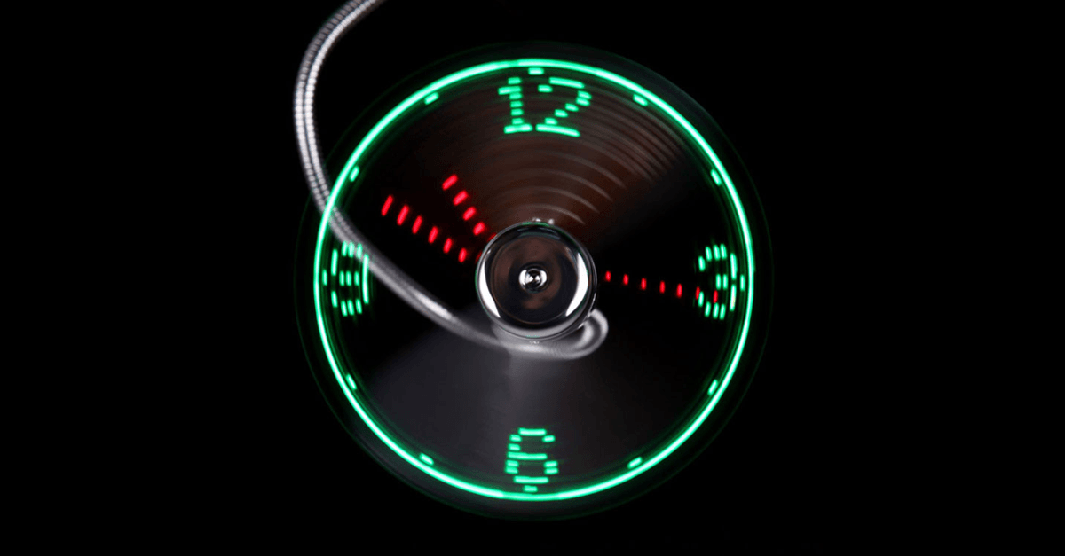 2-in-1 LED Light USB Cooling Fan with Real-Time Clock - Think Different