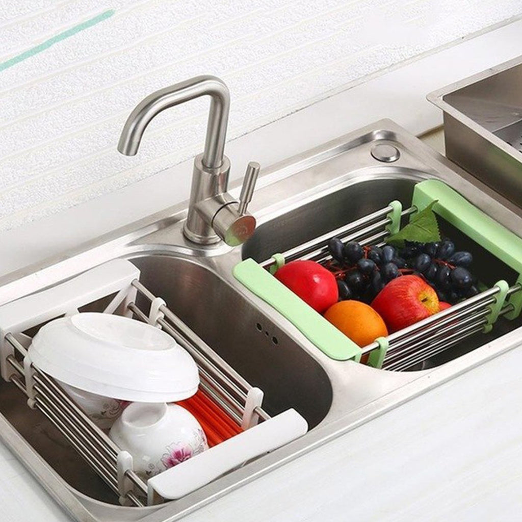 Expandable Dish Drying Rack with Collapsible Design for Kitchen Sinks