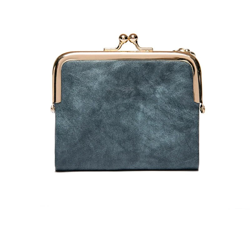 Wallet Purse | Vintage Kiss Lock Small PU Leather